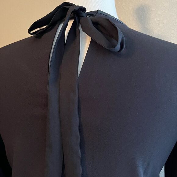 NWT Ann Taylor faux leather panel blouse - Picture 3 of 4